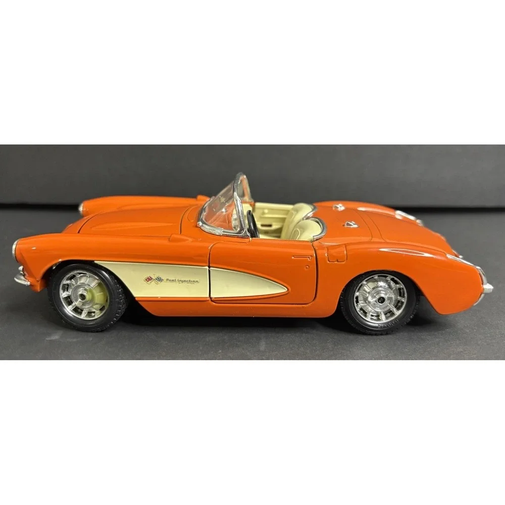 Burago 1957 Chevrolet Corvette Orange White Diecast 1:24 No Box READ